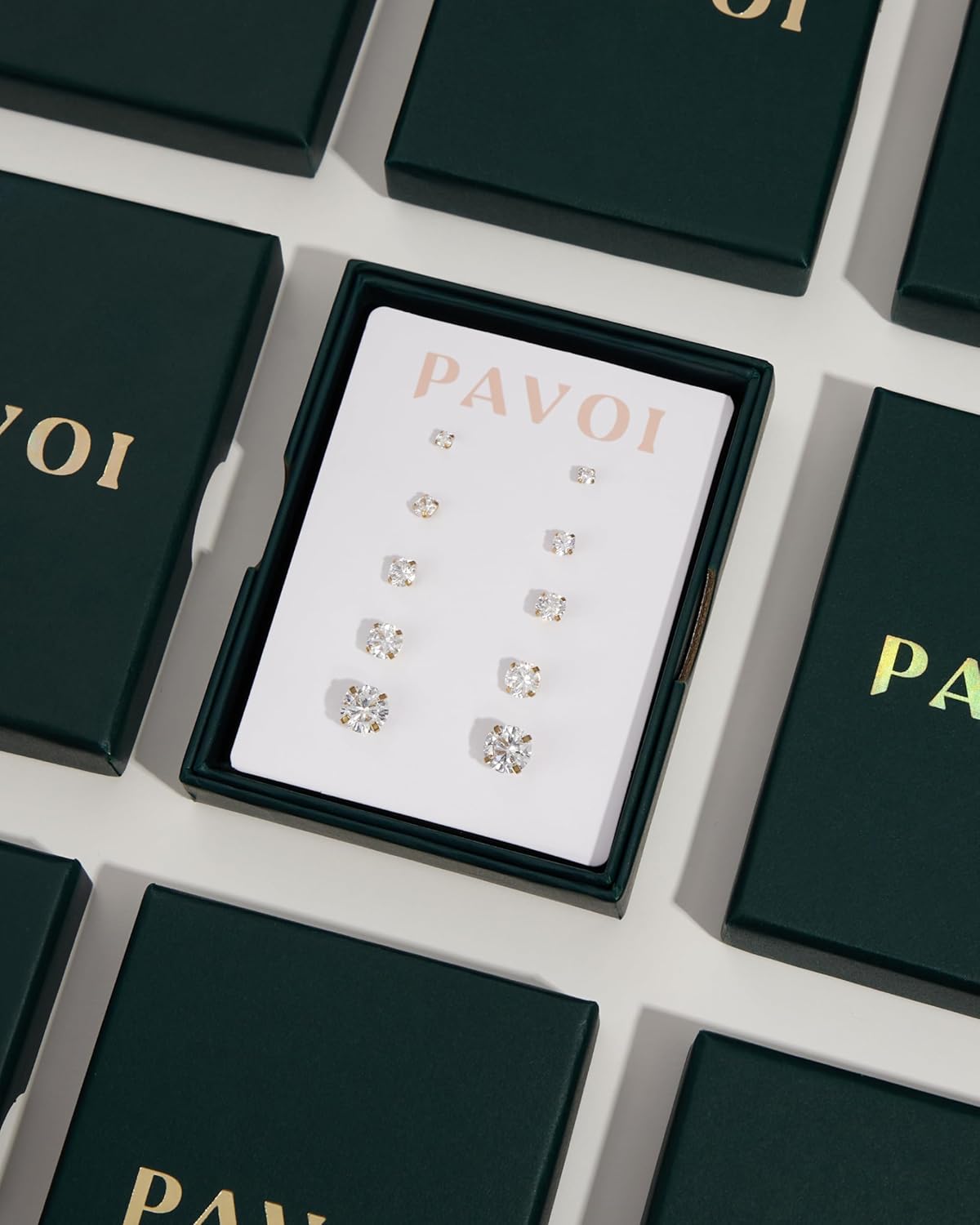 PAVOI 14K White Gold Plated Cubic Zirconia Initial Necklace | Letter Dainty Necklaces for Women