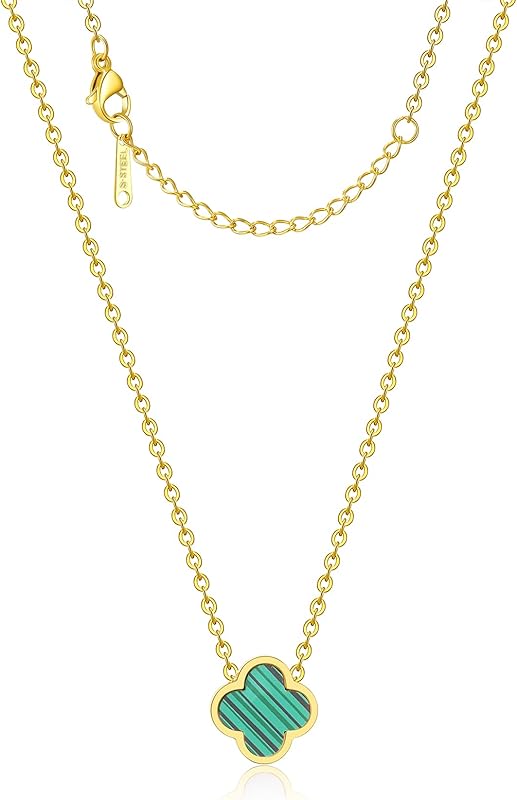 Clover Necklace for Women Four Leaf Clover Necklace Flower Lucky Pendant for Women