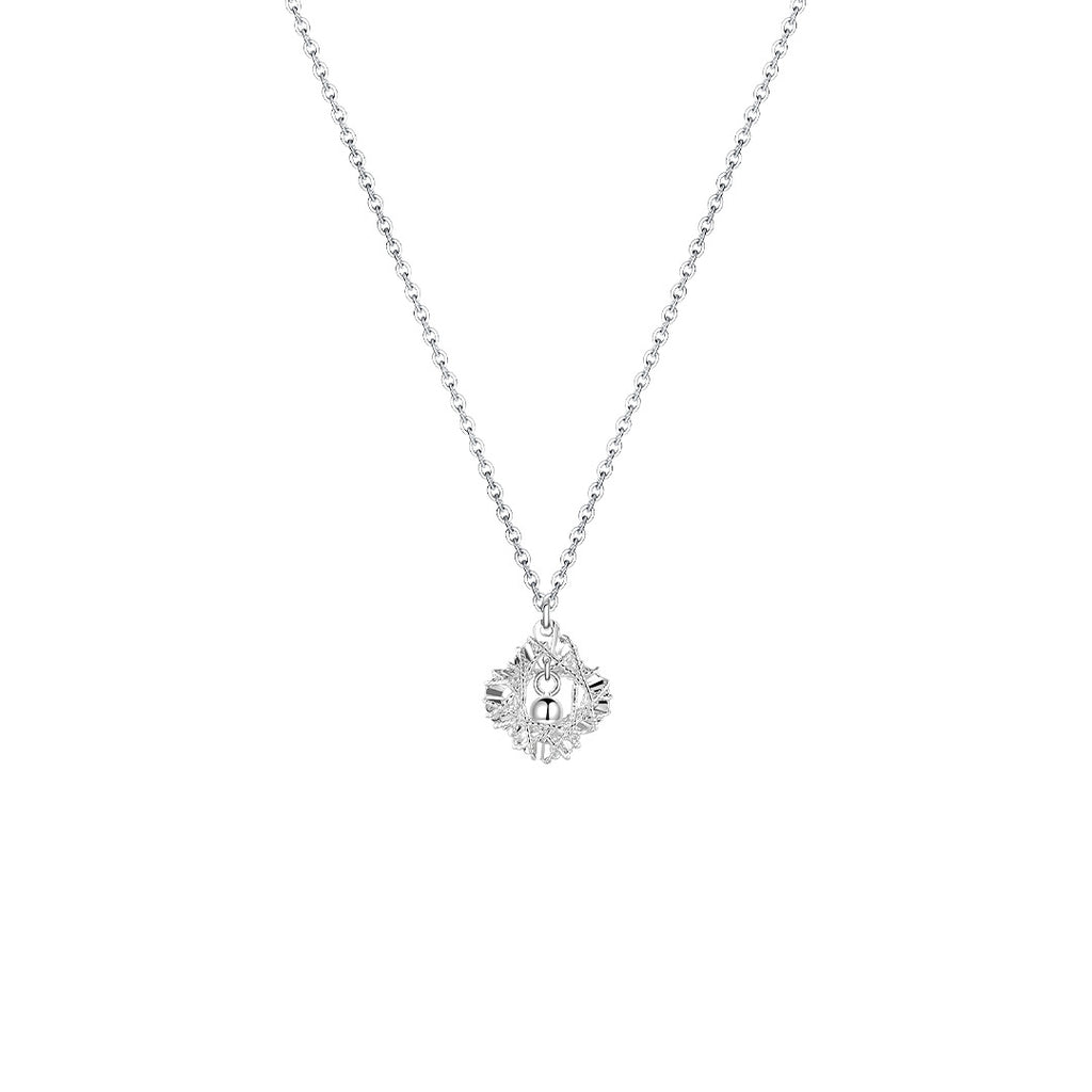 5G Flashing Pure Silver 999 Sterling Silver Necklace Niche High-End Clavicle Chain New Qixi Festival Birthday Gift for Girlfriend