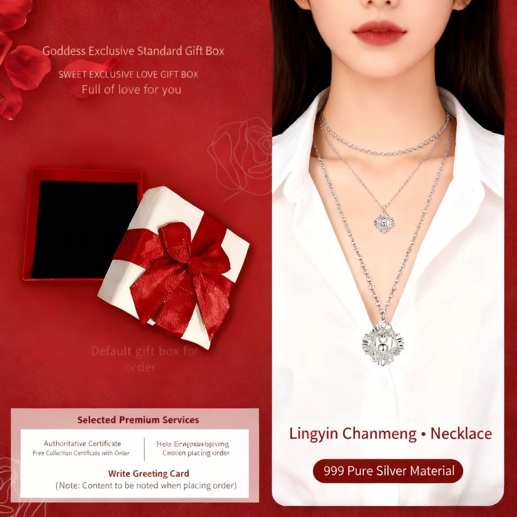 5G Flashing Pure Silver 999 Sterling Silver Necklace Niche High-End Clavicle Chain New Qixi Festival Birthday Gift for Girlfriend