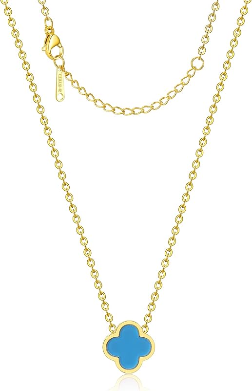 Clover Necklace for Women Four Leaf Clover Necklace Flower Lucky Pendant for Women