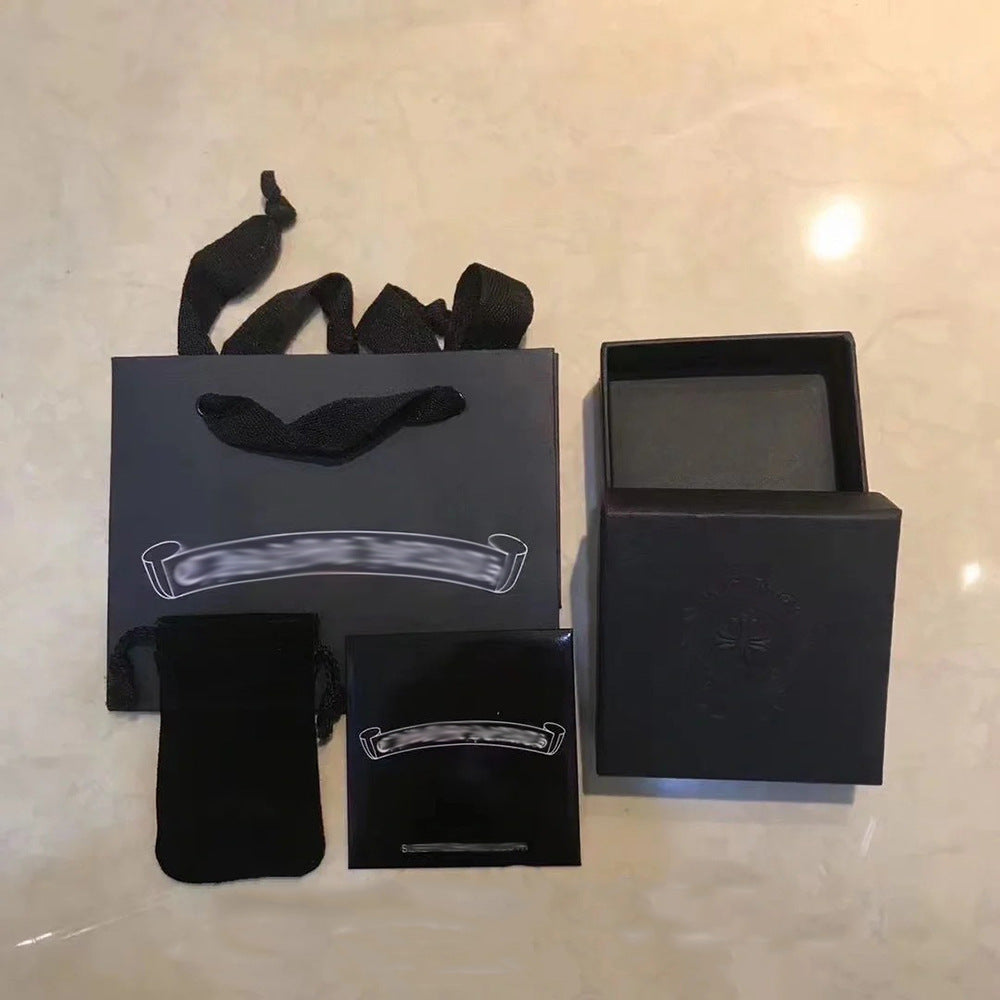 Crow Cross Necklace Double Pendant Necklace European and American Couple Full Diamond Double Pendant Jewelry Fashion