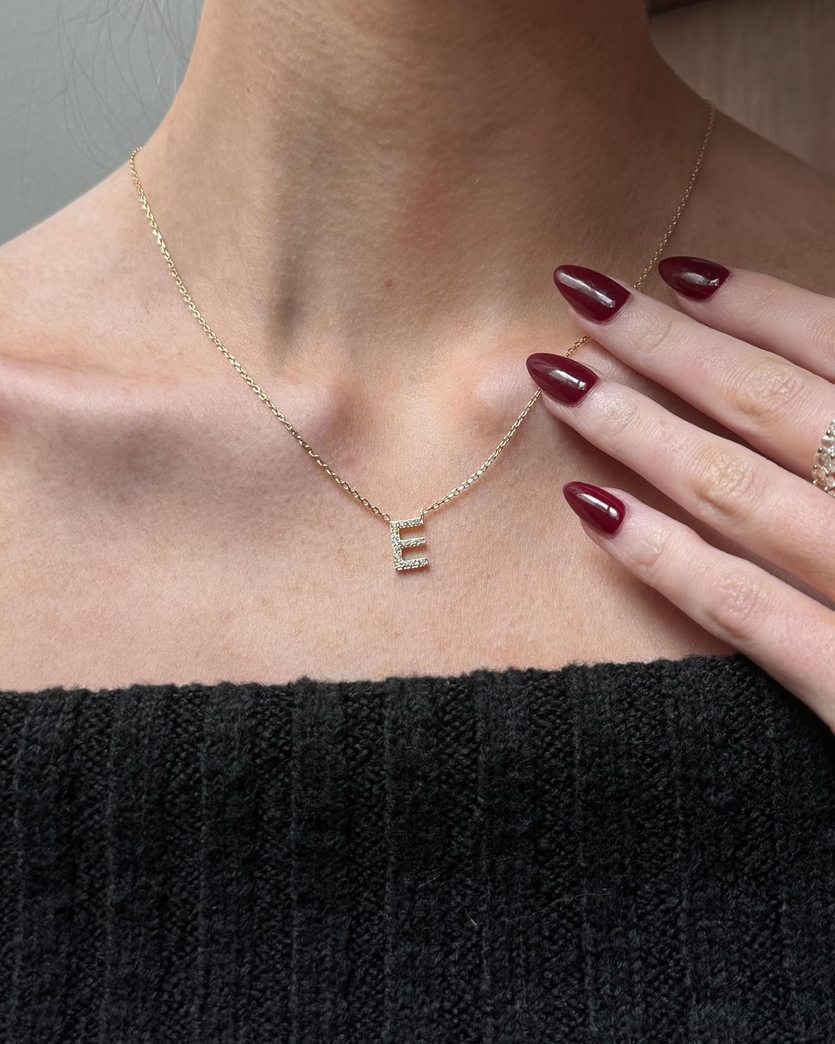 PAVOI 14K White Gold Plated Cubic Zirconia Initial Necklace | Letter Dainty Necklaces for Women