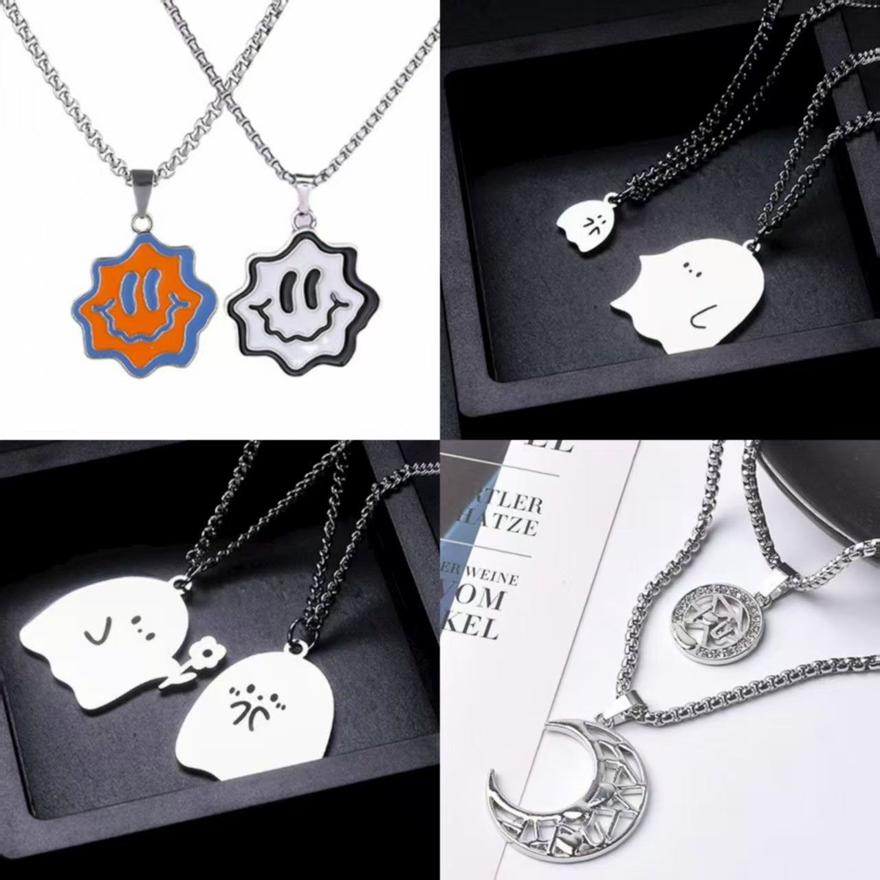 Love key engraved letters two-piece couple necklace fashion creative necklace student companion necklace wholesale