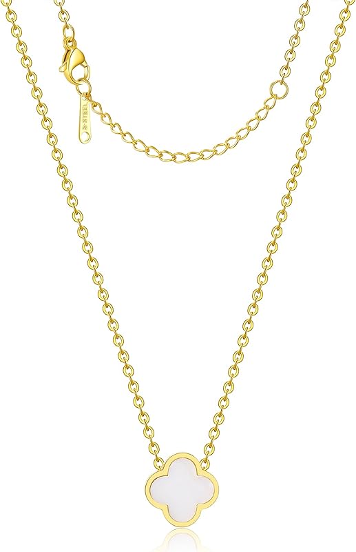 Clover Necklace for Women Four Leaf Clover Necklace Flower Lucky Pendant for Women