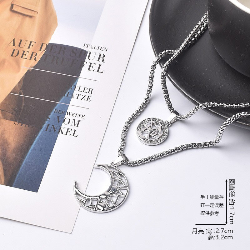 Love key engraved letters two-piece couple necklace fashion creative necklace student companion necklace wholesale