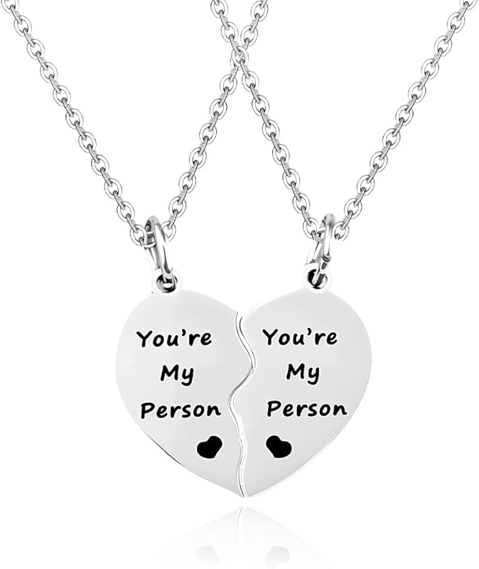 Couple Gifts Necklace Engraved Anniversary Wedding Gift Matching Adjustable Necklace for Couples Bf Gf Heart Pendant Necklace