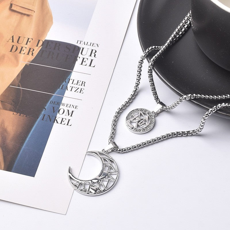 Love key engraved letters two-piece couple necklace fashion creative necklace student companion necklace wholesale