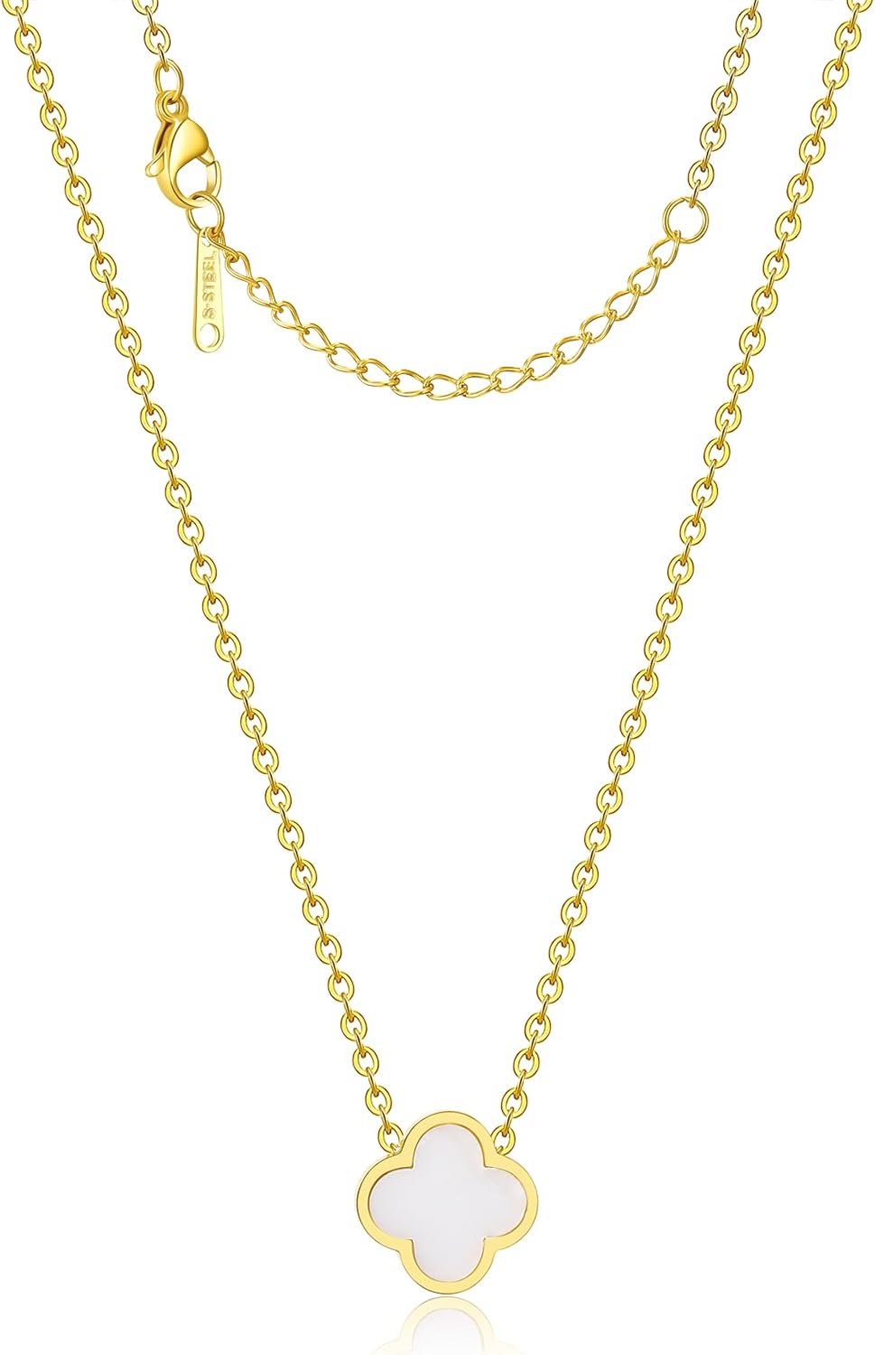 Clover Necklace for Women Four Leaf Clover Necklace Flower Lucky Pendant for Women