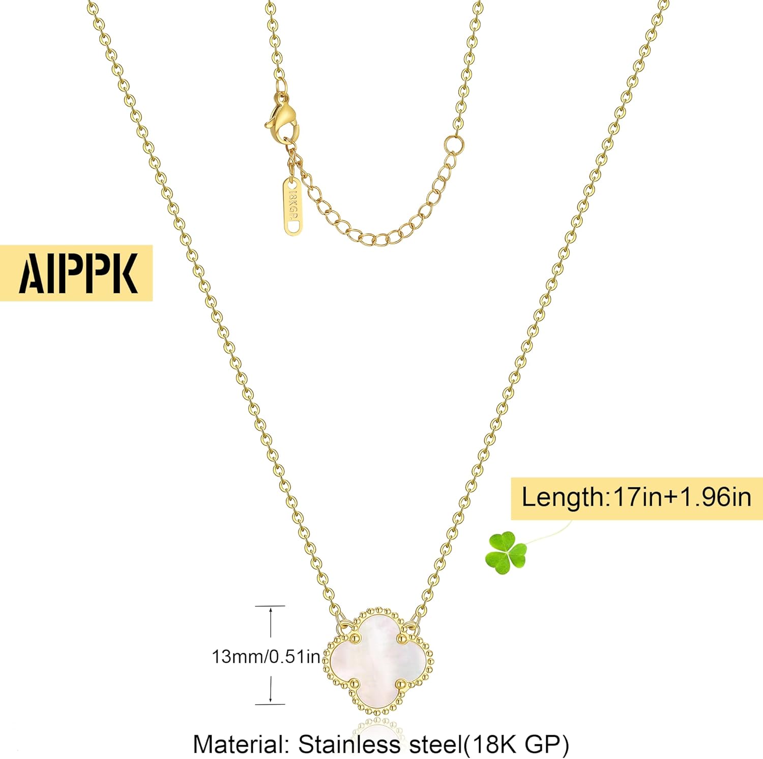 Clover Pendant Necklace for Women 18K Gold Plated Four Leaf Clover Necklaces Lucky Simple Jewelry Gifts for Women