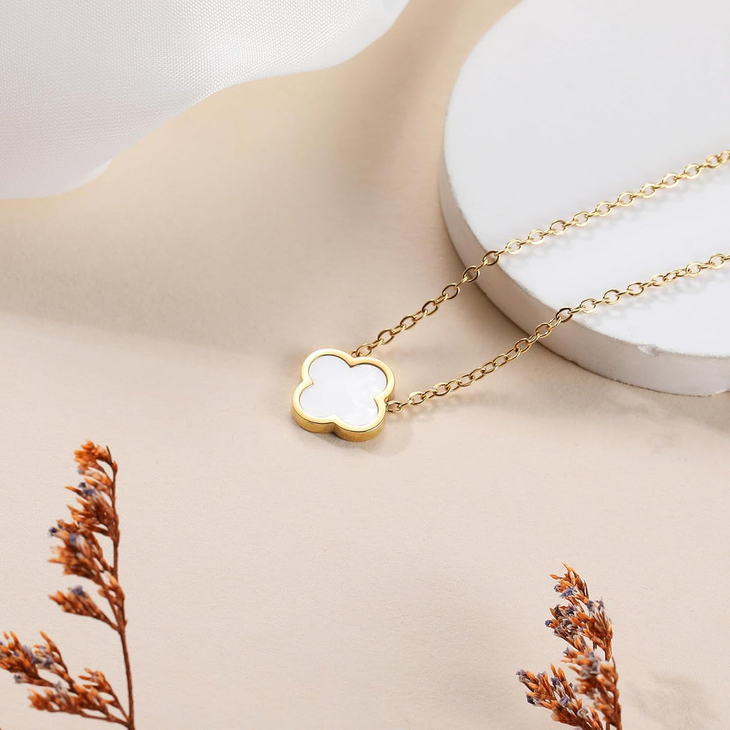 Clover Necklace for Women Four Leaf Clover Necklace Flower Lucky Pendant for Women