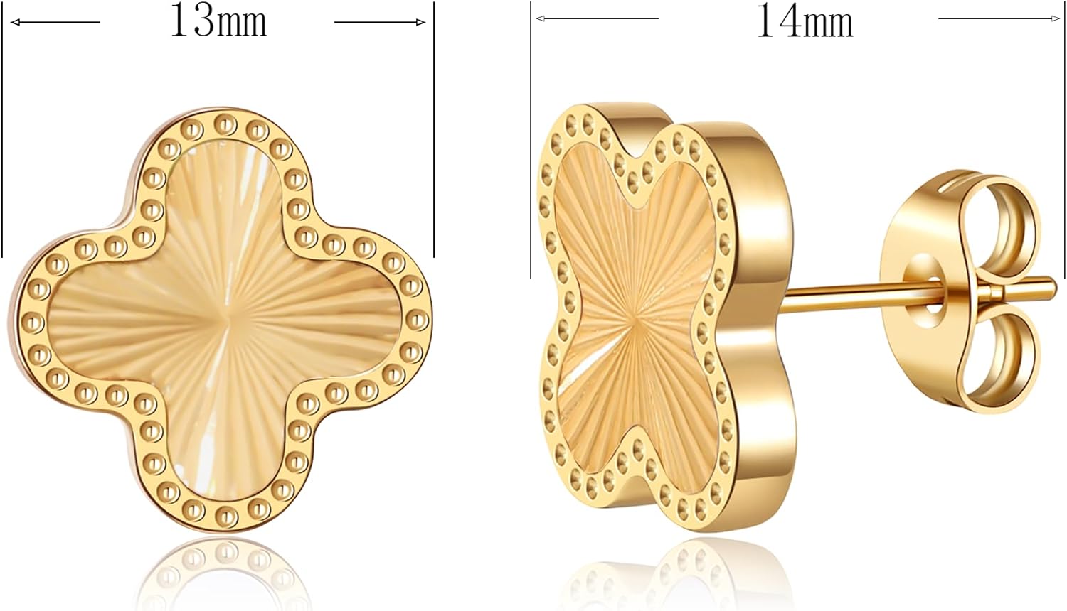 18K Gold Plated Clover Earrings for Women Four Leaf Clover Stud Earrings Lucky Dangle Earrings Simple Jewelry Gifts for Women