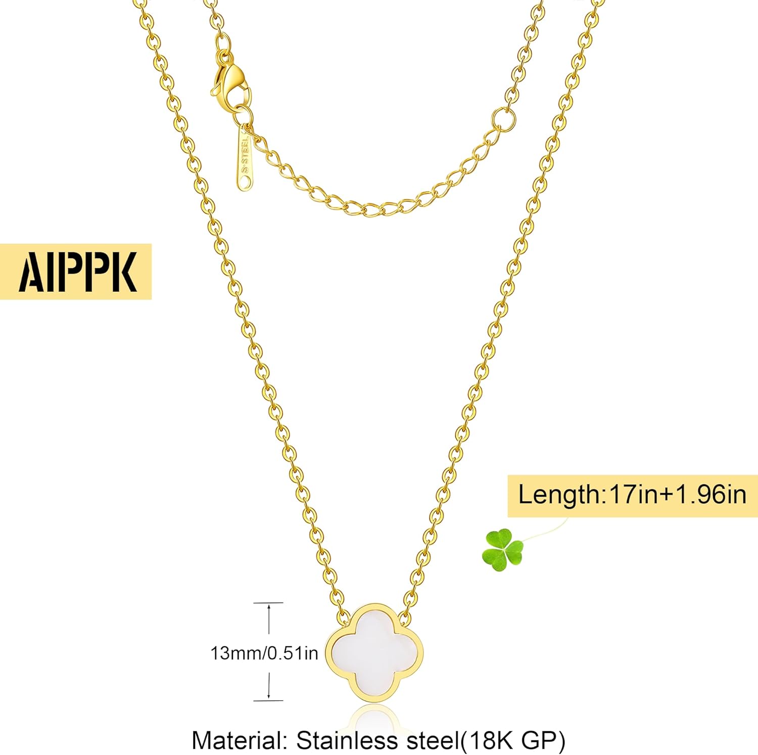 Clover Necklace for Women Four Leaf Clover Necklace Flower Lucky Pendant for Women