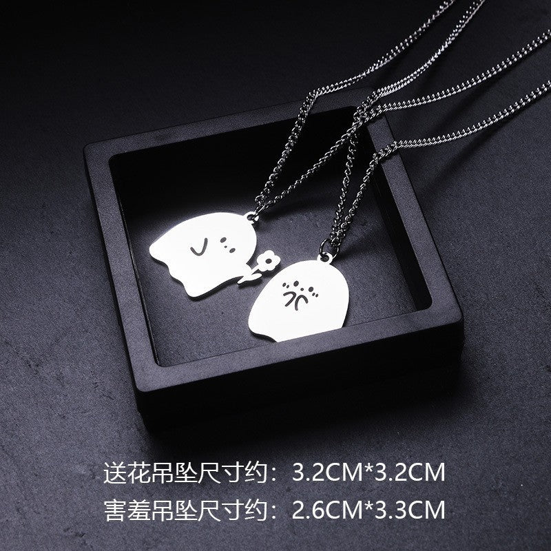 Love key engraved letters two-piece couple necklace fashion creative necklace student companion necklace wholesale