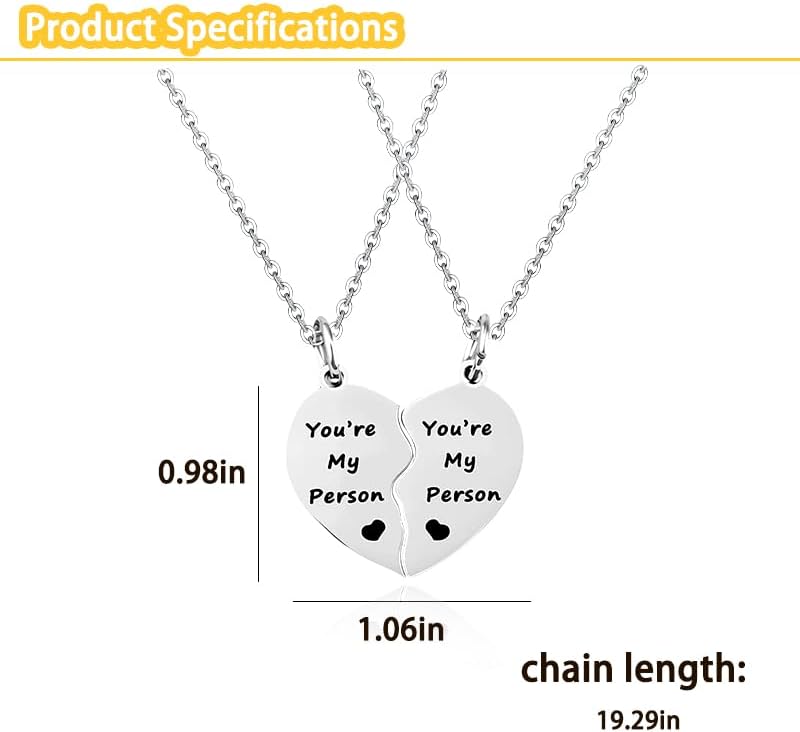Couple Gifts Necklace Engraved Anniversary Wedding Gift Matching Adjustable Necklace for Couples Bf Gf Heart Pendant Necklace