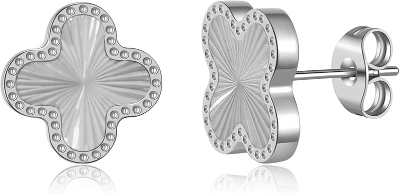 18K Gold Plated Clover Earrings for Women Four Leaf Clover Stud Earrings Lucky Dangle Earrings Simple Jewelry Gifts for Women