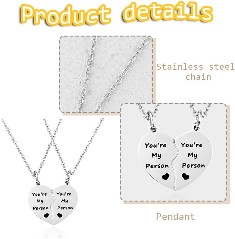 Couple Gifts Necklace Engraved Anniversary Wedding Gift Matching Adjustable Necklace for Couples Bf Gf Heart Pendant Necklace