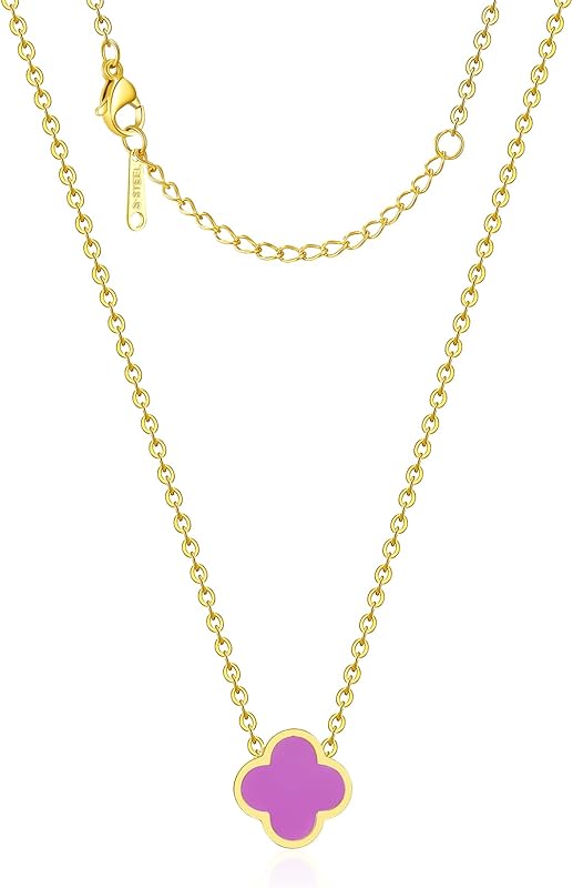 Clover Necklace for Women Four Leaf Clover Necklace Flower Lucky Pendant for Women