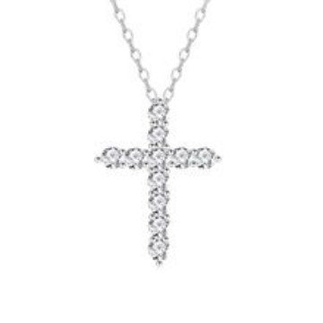 Cross-Border Live Streaming Super Shiny Ten Hearts Ten Arrows Cross Pendant Collarbone Chain for Women Full Diamond Heavy Craft Hip-Hop Style Cross Necklace
