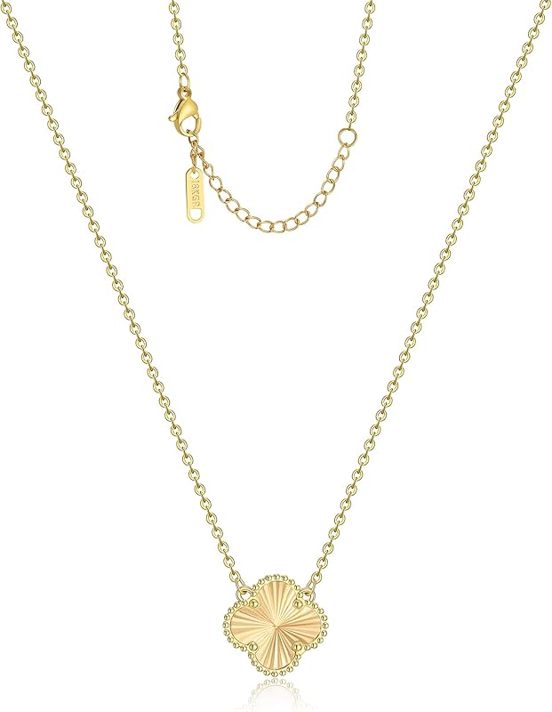 Clover Pendant Necklace for Women 18K Gold Plated Four Leaf Clover Necklaces Lucky Simple Jewelry Gifts for Women